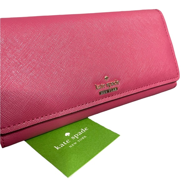 Kate Spade Cameron Street Celina Trifold Snap Closure Cinnabar Long Wallet New! - Picture 2 of 6